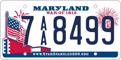 MD license plate 7AA8499