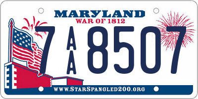 MD license plate 7AA8507