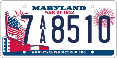 MD license plate 7AA8510