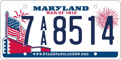 MD license plate 7AA8514