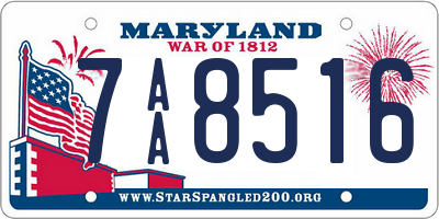 MD license plate 7AA8516