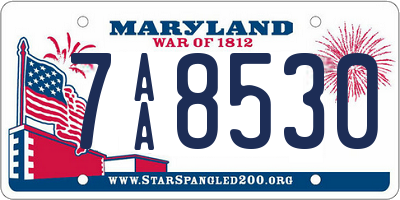 MD license plate 7AA8530