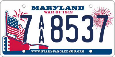 MD license plate 7AA8537