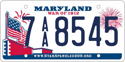 MD license plate 7AA8545