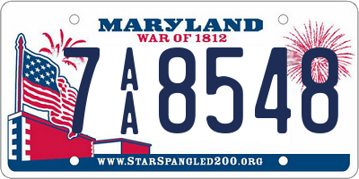 MD license plate 7AA8548