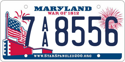 MD license plate 7AA8556