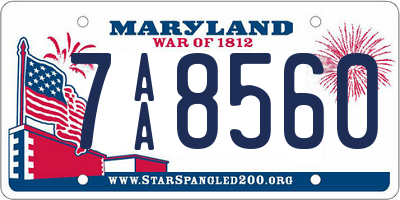 MD license plate 7AA8560