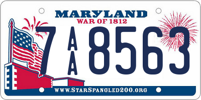 MD license plate 7AA8563