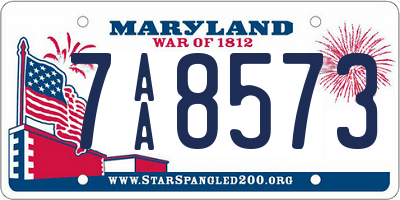 MD license plate 7AA8573