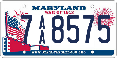 MD license plate 7AA8575