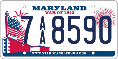 MD license plate 7AA8590