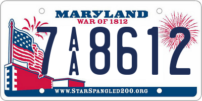 MD license plate 7AA8612