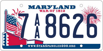 MD license plate 7AA8626