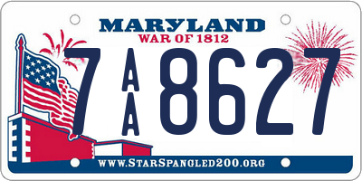 MD license plate 7AA8627