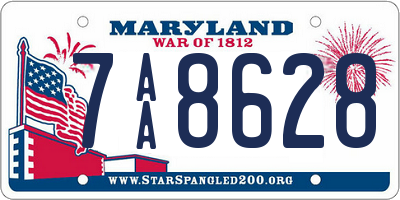 MD license plate 7AA8628