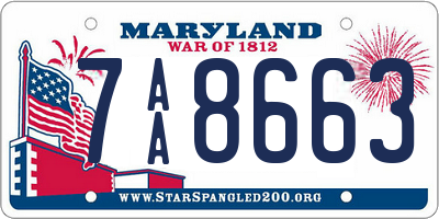 MD license plate 7AA8663