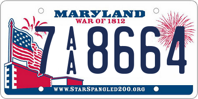 MD license plate 7AA8664