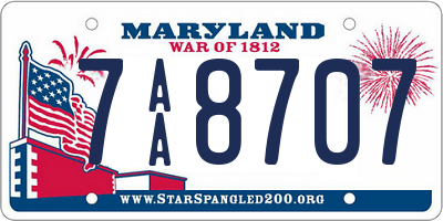 MD license plate 7AA8707