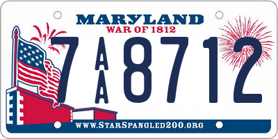 MD license plate 7AA8712