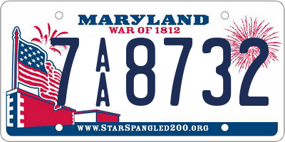MD license plate 7AA8732