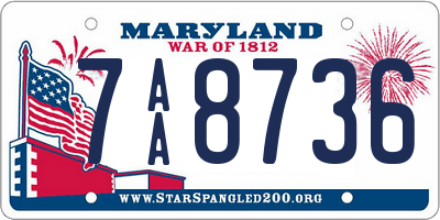 MD license plate 7AA8736