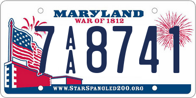 MD license plate 7AA8741