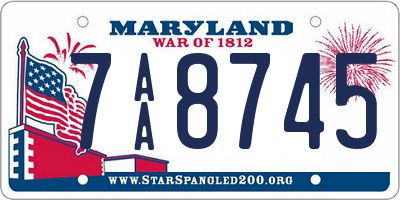 MD license plate 7AA8745