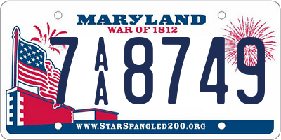 MD license plate 7AA8749