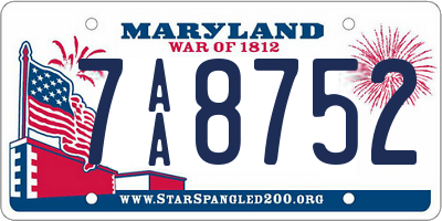 MD license plate 7AA8752