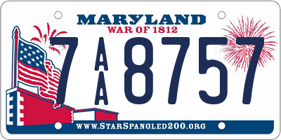 MD license plate 7AA8757