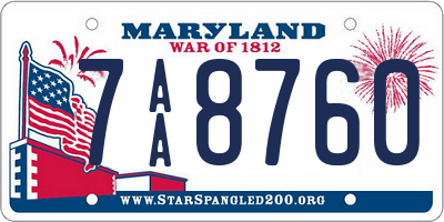 MD license plate 7AA8760