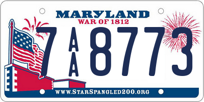 MD license plate 7AA8773
