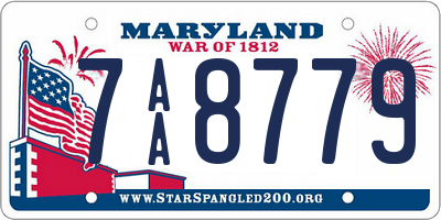 MD license plate 7AA8779