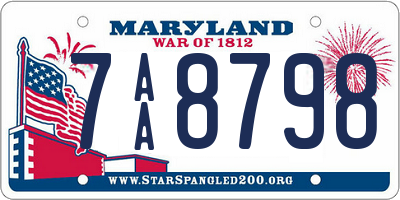 MD license plate 7AA8798