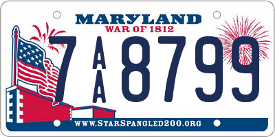 MD license plate 7AA8799