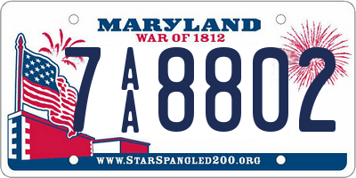 MD license plate 7AA8802