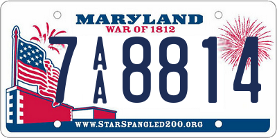 MD license plate 7AA8814
