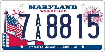 MD license plate 7AA8815