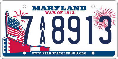 MD license plate 7AA8913