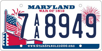 MD license plate 7AA8949
