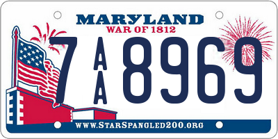 MD license plate 7AA8969