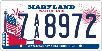 MD license plate 7AA8972