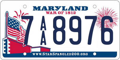 MD license plate 7AA8976