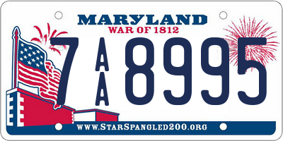 MD license plate 7AA8995