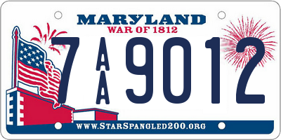 MD license plate 7AA9012