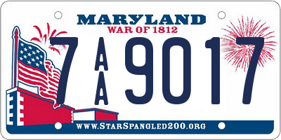 MD license plate 7AA9017