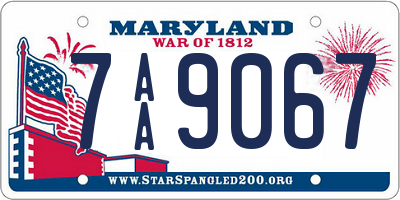 MD license plate 7AA9067