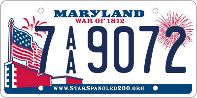 MD license plate 7AA9072