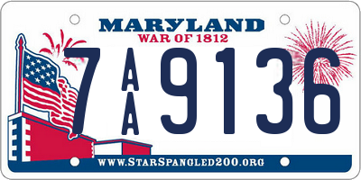MD license plate 7AA9136