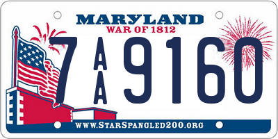 MD license plate 7AA9160